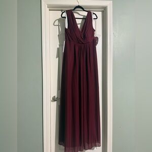 Azazie Deep Red Maxi Dress